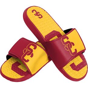 FOCO USC Trojans NCAA Mens Colorblock Big Logo Gel Slides - M