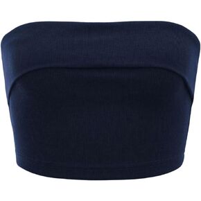 SOLY HUX Women's Ribbed Knit Basic Y2K Crop Tube Top Sleeveless Strapless Casual Summer Tops