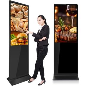 43 Inch Indoor Digital Signage Touchscreen Advertising Display Floor Standing Kiosk Android System with WiFi HDMI/USB Input Auto AD Player