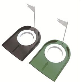 2-Pack, Golf Practice Mat, Golf Putting Cup with Flag, Golf Hole Practice Training Aids, Golf Green Putter Training, for Indoor Home Office and Outdoor