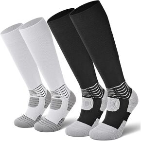 IRAMY Compressive Soccer Socks Ankle Compression Support Coolmax Wicking Anti-Slip Football Baseball Softball 1/2/3 Packs