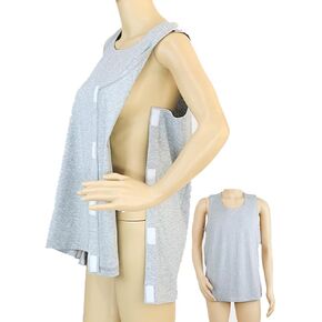 Post Shoulder Surgery Shirt,Sides and Full Arm Opening,Snap Open Tearaway Shirt,Soft Cotton Material,Chemo Clothing for Home Care/Post Surgery/Dialysis/Elderly/Fracture/Disability/Rehab