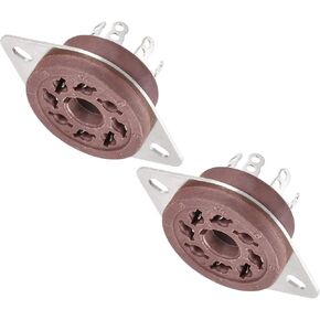 MECCANIXITY 8pin PCB Tube Socket Plastic, Vacuum Tube Protect Tube Pin Socket Tinning Plated, Suitable for 6SL7 Pack of 2