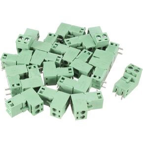 uxcell 20 Pcs 5.08mm 2P Right Angle Pluggable Screw Terminal Block 300V 10A