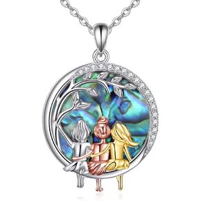 VONALA Sister Necklace 925 Sterling Silver Heart Pendant Friendship Infinity Jewelry Birthday Gifts for Women Friends Daughter