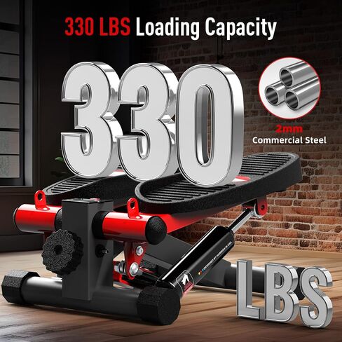HARISON Mini Stepper for Exericse with Enhanced Resistance Bands, Stair Stepper for Home 330lbs Capacity, Aerobic Exercise Stepper Machine with LCD Monitor for Fully Body Workout in Saudi Arabia
