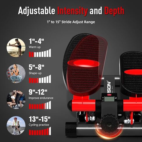 HARISON Mini Stepper for Exericse with Enhanced Resistance Bands, Stair Stepper for Home 330lbs Capacity, Aerobic Exercise Stepper Machine with LCD Monitor for Fully Body Workout in Saudi Arabia