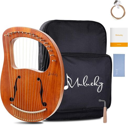 أداة Lyre Harp 16 سلسلة معدنية من الفولاذ على شكل عظمة من الماهوجني مع مفتاح ضبط وحقيبة سوداء - MLH1603 in Kuwait