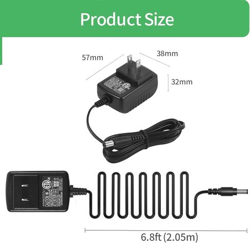 Security-01 UL Listed DC 9V 1000mA 1A Power Supply Adapter Center Negative, for Boss 9V PSA Adapter Guitar Pedal,Zoom Effects Pedals,Casio Keyboard,6.8FT in Saudi Arabia