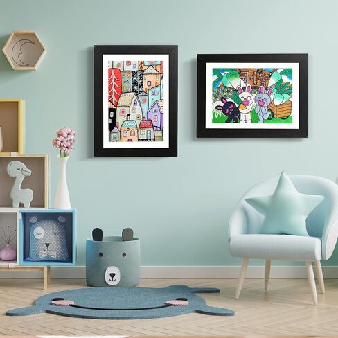 إطار فني للأطفال، إطار عمل فني مفتوح أمامي 8.3x11.8 للأطفال قابل للتغيير مقاس A4 إطارات تخزين لعرض الأعمال الفنية للصور ثلاثية الأبعاد، والحرف اليدوية، ورسم الأطفال، والصور، والفن المعلق، والعمل المدرسي in Kuwait