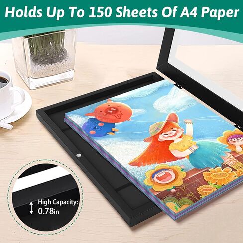 إطار فني للأطفال، إطار عمل فني مفتوح أمامي 8.3x11.8 للأطفال قابل للتغيير مقاس A4 إطارات تخزين لعرض الأعمال الفنية للصور ثلاثية الأبعاد، والحرف اليدوية، ورسم الأطفال، والصور، والفن المعلق، والعمل المدرسي in Kuwait