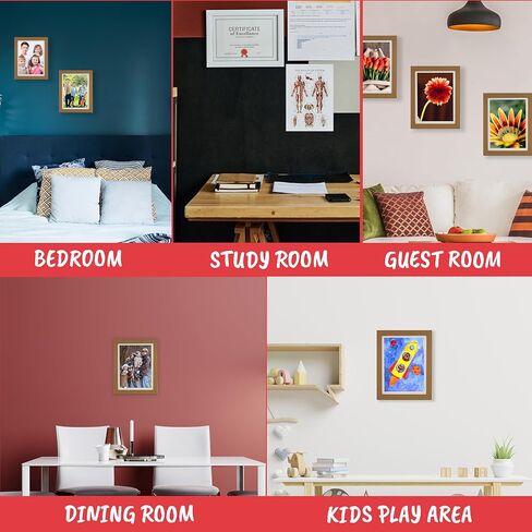 إطار فني للأطفال أبيض قطعتين - إطارات عمل فنية للأطفال مقاس 8.5 × 11 بوصة مع أقلام ملونة وورق رسم - إطارات عمل فنية قابلة للتغيير مثبتة على الحائط للأطفال عموديًا وأفقيًا - تحمل 50 رسمًا وحرفًا ثلاثية الأبعاد. in Kuwait