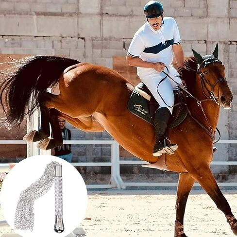 سلسلة حديدية 18 بوصة لركوب الخيل، وسوط ركوب الخيل مع مقبض زجاجي، سوط حصان الفروسية للأزواج in Saudi Arabia