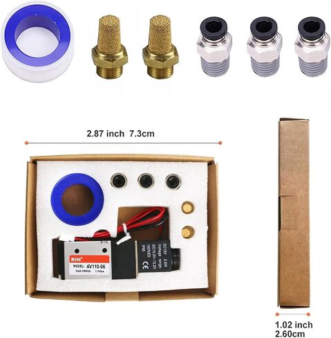 RIH Pneumatics Solenoid Valve 1/4"NPT DC12V Single Coil Pilot-Operated Electric 5Way2Position 4V210 WithJunctionBox (DC12V JunctionBox, 1/4‘’) in Saudi Arabia