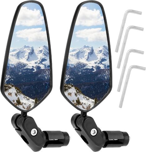 Bar End Bike Mirrors HD Stainless Steel Lens Bicycle Rearview Mirror High–Definition Convex Glass Lens Scratch Resistant, Safe Rearview Mirrors for Scooter Mountain bikes, 1 Set in Saudi Arabia