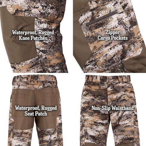 Huntworth Men's Light Weight Hunting Pants – 4-Way Stretch Material, Reinforced Knees, Abrasion Resistant, 5 Belt Loops in Kuwait