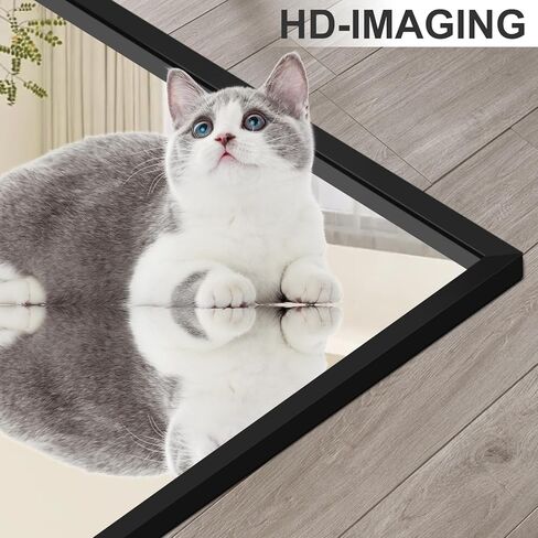 مرآة أرضية مستطيلة كاملة الطول مقاس 64 بوصة × 21 بوصة مع حامل، إطار معدني من الألومنيوم للتعليق على الحائط لكامل الجسم، مرآة معلقة على الحائط لغرفة النوم وغرفة المعيشة، مرآة تزيين باللون الأسود in Kuwait