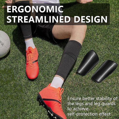 1 Pair Mens Grip Soccer Socks, 1 Pair Shin Sleeves with 1 Pack Shin Guards, Professional Soccer Football Game Set 3 Pcs (Black) in Saudi Arabia