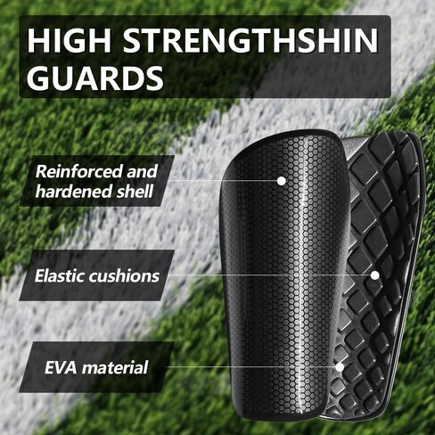 1 Pair Mens Grip Soccer Socks, 1 Pair Shin Sleeves with 1 Pack Shin Guards, Professional Soccer Football Game Set 3 Pcs (Black) in Saudi Arabia