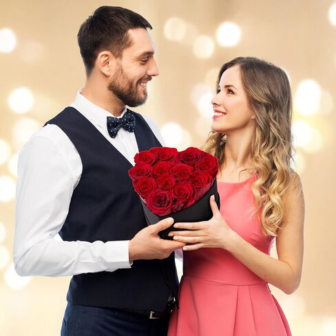 الزهور إلى الأبد، الورود المحفوظة الزهور، هدايا للأم، زوجة الحب أفضل صديق امرأة عيد ميلاد، عيد الأم، عيد الحب، عيد الميلاد على شكل قلب صندوق هدايا الزهور in Saudi Arabia