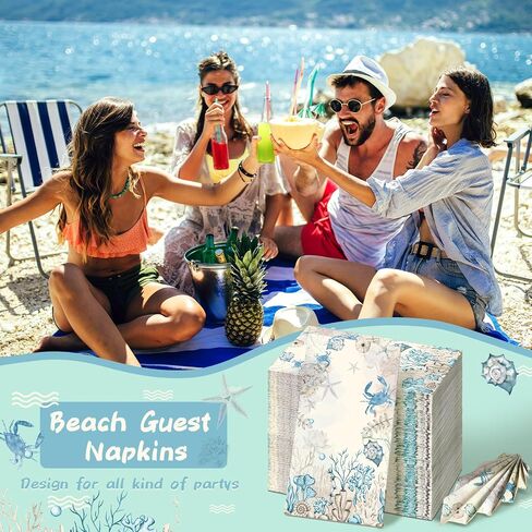 Seajan 200 Pcs Blue Floral Guest Napkins Disposable Hand Towels for Bathroom Guest Towels Paper Napkins Hand Towel Paper Guest Towels Disposable Guest Napkins for Wedding in Saudi Arabia