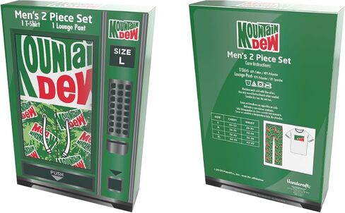 Pepsi mens 2-pc Lounge Set With T-shirt and Lounge Pant in Gift Box, Mountain Dew Designs in Sizes S-xlLounge Set in Kuwait