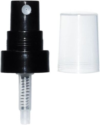 GlassBottleOutlet (عبوة من 2) 4 أوقية. العنبر بوسطن مستدير مع رشاشات رذاذ دقيقة سوداء وأغطية مبطنة مخروطية سوداء in Kuwait