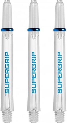 Harrows Supergrip Medium Dart Shafts, Polycarbonate Stems, Machined Rings, Clear ICE (3 Sets) in Saudi Arabia