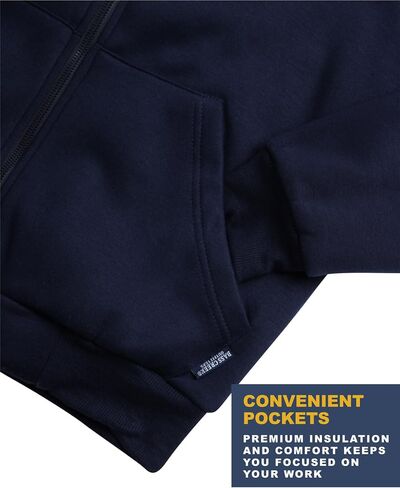 Bass Creek Outfitters Mens High Visibility Sweatshirt - Heavyweight Sherpa Lined Safety Workwear Zip Hoodie Sweatshirt, M-XXL in Kuwait