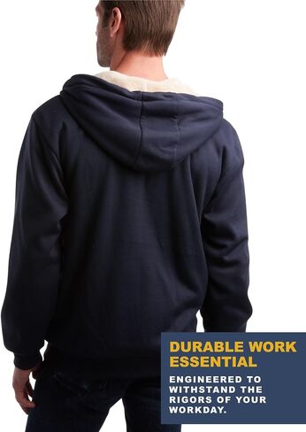 Bass Creek Outfitters Mens High Visibility Sweatshirt - Heavyweight Sherpa Lined Safety Workwear Zip Hoodie Sweatshirt, M-XXL in Kuwait