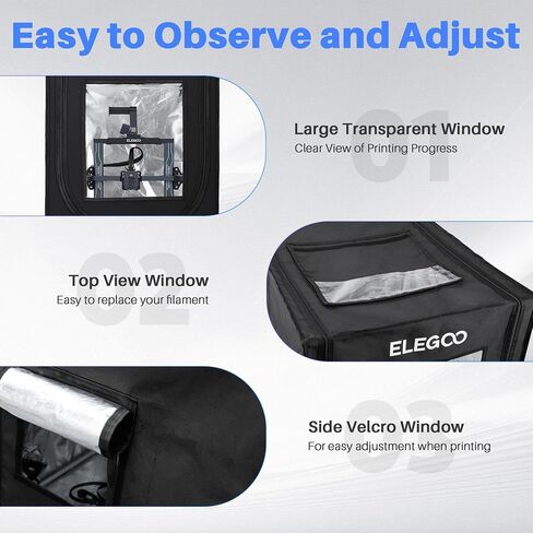 ELEGOO 3D Printer Enclosure, Fireproof and Dustproof 3D Printer Cover Constant Temperature Tent for Neptune 3 Pro/Neptune 4/Neptune 4 Pro/Ender 3/Ender 3 V2/Ender 3 S1/Kobra 2 in Saudi Arabia