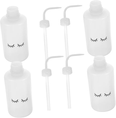 Incense Spoon 4pcs Eyelash Elbow Bottle Multi-function Plastic Bottles Eyelashes Cleaning Bottles Wash Bottle White Indoor Auxiliary Eyelashes Washing Bottle Eyelash Cleaning Tool in Saudi Arabia