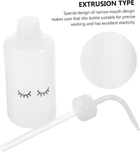 Incense Spoon 4pcs Eyelash Elbow Bottle Multi-function Plastic Bottles Eyelashes Cleaning Bottles Wash Bottle White Indoor Auxiliary Eyelashes Washing Bottle Eyelash Cleaning Tool in Saudi Arabia