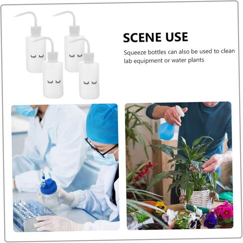 Incense Spoon 4pcs Eyelash Elbow Bottle Multi-function Plastic Bottles Eyelashes Cleaning Bottles Wash Bottle White Indoor Auxiliary Eyelashes Washing Bottle Eyelash Cleaning Tool in Saudi Arabia