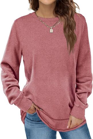 Dofaoo Sweatshirts for Women Crewneck Long Sleeve Shirts Tunic Tops for Leggings Fall Fashion in Saudi Arabia