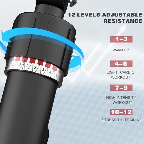 آلة التجديف، آلة التجديف الهيدروليكية مع 12 مستوى مقاومة، سعة تحميل 300 رطل، مدمجة ذكية، سكة طويلة جدًا، معدات اللياقة البدنية لكامل الجسم للاستخدام المنزلي in Kuwait