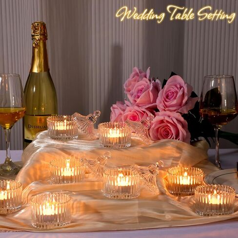 24 Pcs Votive Candle Holders Bulk, Glass Candle Jars with Lids, Tealight Candle Holders for Table Centerpieces,home Decor Wedding Bridal Fall Party Baby Shower Party Favors in Saudi Arabia