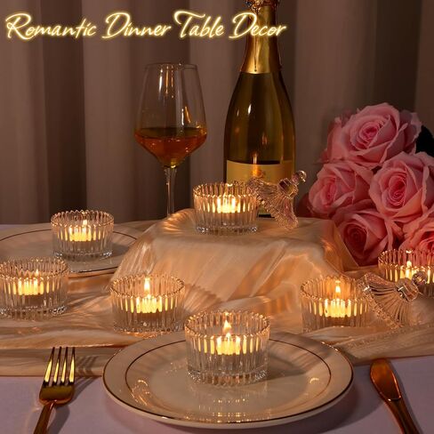 24 Pcs Votive Candle Holders Bulk, Glass Candle Jars with Lids, Tealight Candle Holders for Table Centerpieces,home Decor Wedding Bridal Fall Party Baby Shower Party Favors in Saudi Arabia