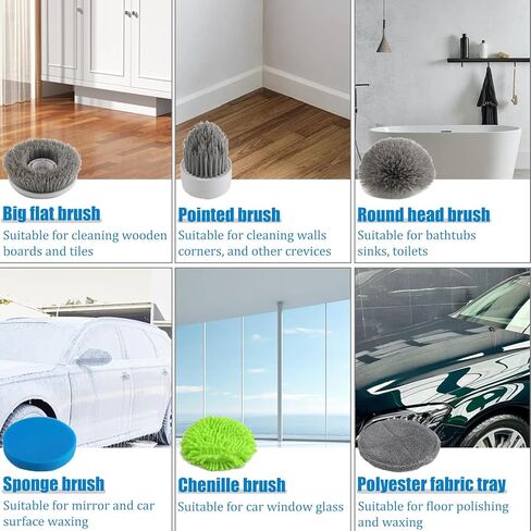 منظف ​​دوار كهربائي قوي، فرشاة تنظيف الحمام المقاومة للماء IPX8 الجديدة لكامل الجسم لعام 2024، منظف الدش بمقبض طويل وسرعتين، استبدال الرؤوس، مستلزمات التنظيف لأرضية بلاط الدش in Kuwait