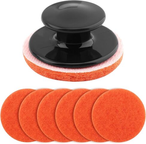 Griddle Cleaning Kit for Blackstone,7 Scrubber Pads and 1 Handle,Flat Top Grill Cleaning Kit,Heavy Duty Non-Scratch Scouring Pads for Kitchen - Easy to Remov-e Stain in Saudi Arabia