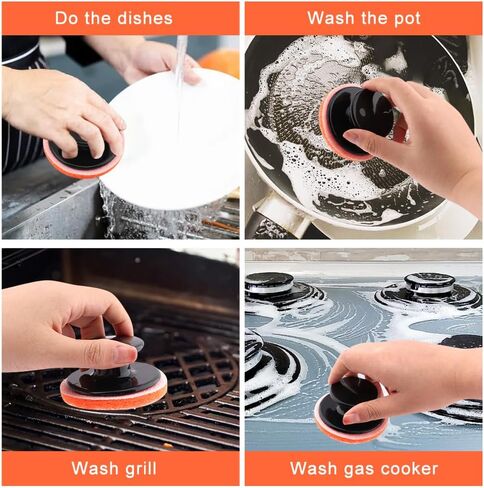 Griddle Cleaning Kit for Blackstone,7 Scrubber Pads and 1 Handle,Flat Top Grill Cleaning Kit,Heavy Duty Non-Scratch Scouring Pads for Kitchen - Easy to Remov-e Stain in Saudi Arabia