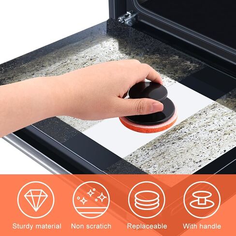 Griddle Cleaning Kit for Blackstone,7 Scrubber Pads and 1 Handle,Flat Top Grill Cleaning Kit,Heavy Duty Non-Scratch Scouring Pads for Kitchen - Easy to Remov-e Stain in Saudi Arabia
