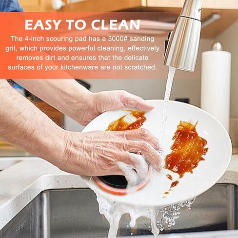 Griddle Cleaning Kit for Blackstone,7 Scrubber Pads and 1 Handle,Flat Top Grill Cleaning Kit,Heavy Duty Non-Scratch Scouring Pads for Kitchen - Easy to Remov-e Stain in Saudi Arabia