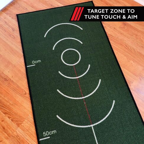 Pure2Improve Birdie Drill مقاس 13 × 26 بوصة، حصيرة ممارسة الجولف في الأماكن المغلقة/الخارجية مع لف مسطح وسطح متدحرج نقي in Kuwait