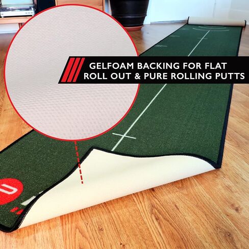 Pure2Improve Birdie Drill مقاس 13 × 26 بوصة، حصيرة ممارسة الجولف في الأماكن المغلقة/الخارجية مع لف مسطح وسطح متدحرج نقي in Kuwait