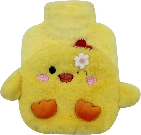 زجاجة مياه ساخنة مطاطية لتدفئة اليد من MOSSTYYUS مع غطاء قطيفة كيس ماء ساخن من مادة PVC مانعة للتسرب، ديناصور، 400 مل in Kuwait