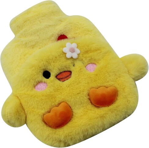 زجاجة مياه ساخنة مطاطية لتدفئة اليد من MOSSTYYUS مع غطاء قطيفة كيس ماء ساخن من مادة PVC مانعة للتسرب، ديناصور، 400 مل in Kuwait