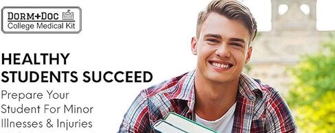 175 Piece Emergency First Aid Kit for College Students - Dorm Room Medical Kit with OTC Medicines and Bandages - Health Kit in Compact Zipper Case for School, Sports, Vehicle and Travel Blue in Kuwait