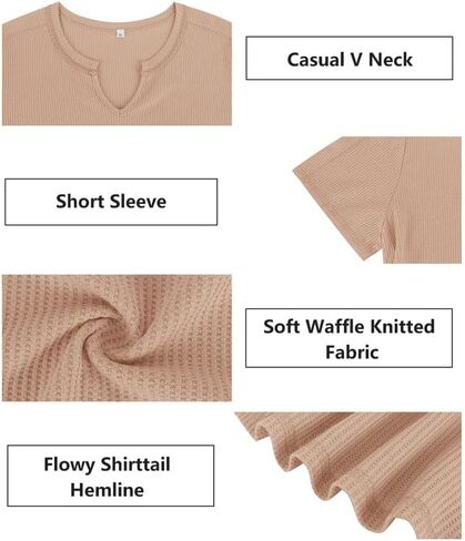 TIYOMI Plus Size Tops for Women Round Neck V Neck Summer Short Sleeve T Shirts Casual Tunic Blouses in Saudi Arabia
