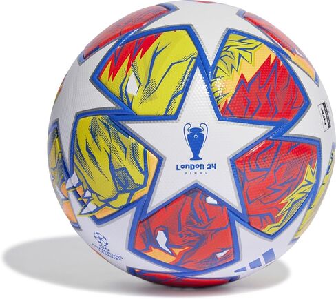 كرة قدم من اديداس UEFA Champions League FIFA Quality Ball IN9334، للجنسين، كرة قدم، أبيض/أزرق متوهج/برتقالي فلاش، 5 in Saudi Arabia